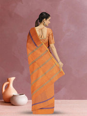 Orange Handloom Kanchi Cotton Saree 10071859