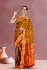 Brown South Silk Cotton Saree 10069864
