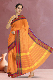 Orange Shot Yellow Handloom Kanchi Cotton Saree 10070918