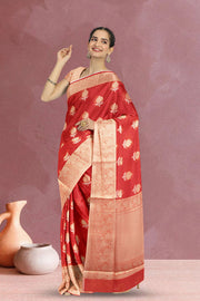 Red Banarasi Organza Saree 10067276