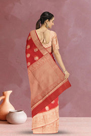 Red Banarasi Organza Saree 10067276