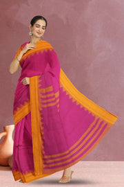 Barbie Pink Korvai Handloom Kanchi Cotton Saree 10069392