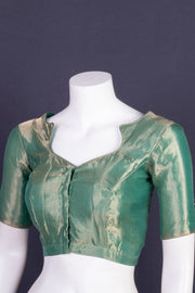 Green Banarasi Tissue Silk Blouse 10075958