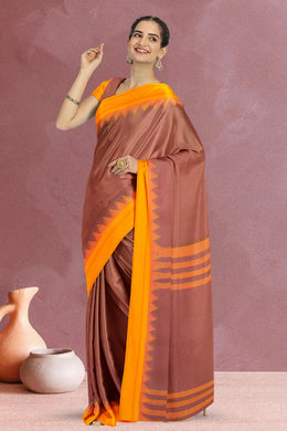 Mauve and Pink Dual Tone Korvai Kanchi Cotton Saree 10068552