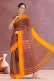 Mauve and Pink Dual Tone Korvai Kanchi Cotton Saree 10068552