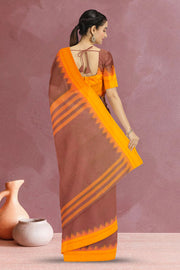 Mauve and Pink Dual Tone Korvai Kanchi Cotton Saree 10068552