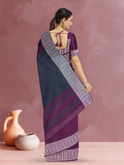 Purple Shantipur Tant Bengal Cotton Saree 10068803
