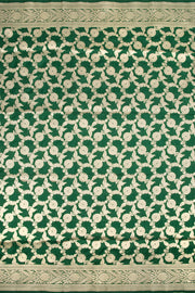 Plantation Green Handloom Banarasi Katan Silk Saree 10063199