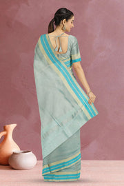 Dual Tone Blue Banarasi Tissue Organza Saree 10067889