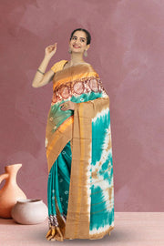 Blue Handcrafted Sungudi Cotton Saree 10074464