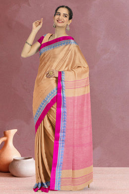 Brown Shantipur Tant Bengal Cotton Saree 10069050
