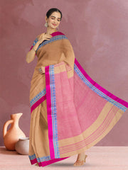 Brown Shantipur Tant Bengal Cotton Saree 10074973