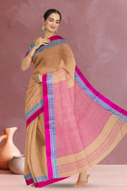 Brown Shantipur Tant Bengal Cotton Saree 10069050