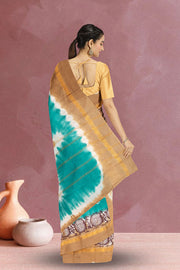 Blue Handcrafted Sungudi Cotton Saree 10074464