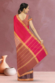 Brown Handloom Kanchi Cotton Saree 10070934