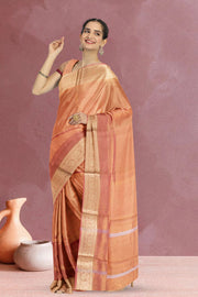 Brown Handloom Banarasi Organza Tissue Saree 10067882