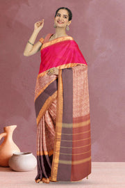 Brown Handloom Kanchi Cotton Saree 10070934