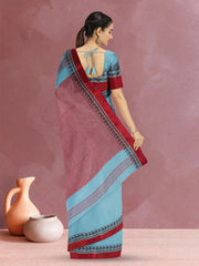 Blue Shantipur Tant Bengal Cotton Saree 10074975