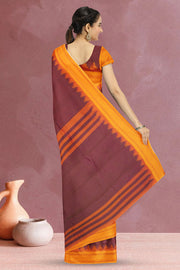 Dual Tone Pink Handloom Korvai Kanchi Cotton Saree 10069394