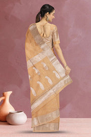 Light Brown Banarasi Crushed Tissue Organza Saree 10068220