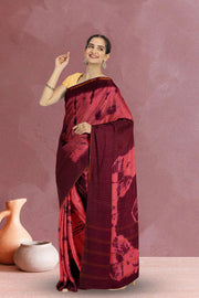 Pink Handcrafted Sungudi Cotton Saree 10074461