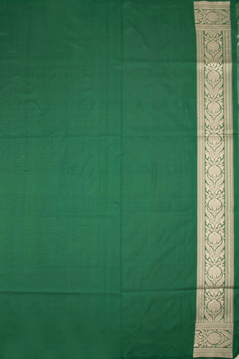 Plantation Green Handloom Banarasi Katan Silk Saree 10063199