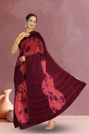 Pink Handcrafted Sungudi Cotton Saree 10074461