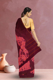 Pink Handcrafted Sungudi Cotton Saree 10074461