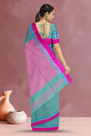 Aqua Green Shantipur Tant Bengal Cotton Saree 10069060