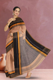 Beige Shantipur Tant Bengal Cotton Saree 10070851