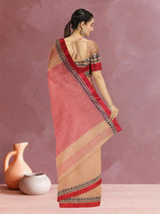 Beige Shantipur Tant Bengal Cotton Saree 10074969