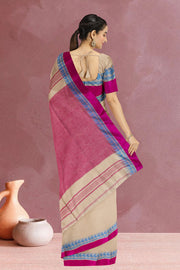 Cream Shantipur Tant Bengal Cotton Saree 10069054