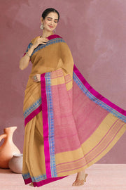 Light Yellow Shantipur Tant Bengal Cotton Saree 10069052