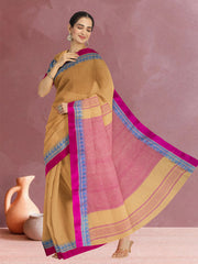 Yellow Shantipur Tant Bengal Cotton Saree 10074968