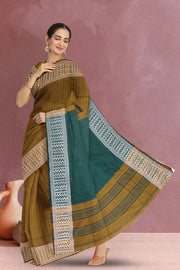 Green Shantipur Tant Bengal Cotton Saree 10068798