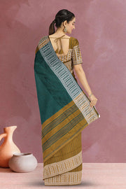 Green Shantipur Tant Bengal Cotton Saree 10068798