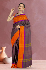 Dual Tone Maroon Handloom Chettinad Cotton Saree 10069990