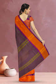 Dual Tone Maroon Handloom Chettinad Cotton Saree 10069990