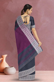 Grey Shantipur Tant Bengal Cotton Saree 10068795