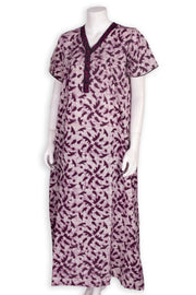 Brown Batik Printed Cotton Nightwear 10076183