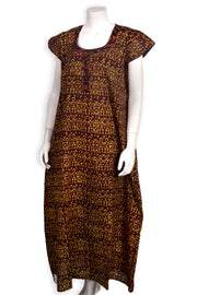 Brown Batik Printed Cotton Nightwear 10076184