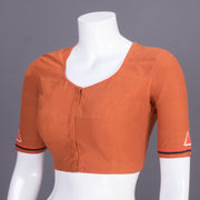 Brown Embroidered Cotton Blouse 10069439 - Avishya