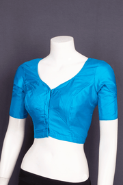 Royal Aqua Blue Kanjivaram Silk Blouse 10076639