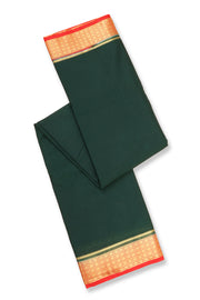 Dark Green Mysore Semi Crepe Silk Saree 10077210
