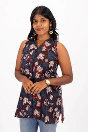 Marron Jahota Hand Block Cotton Kurtis10072392