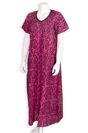 Pink Batik Printed Cotton Nightwear 10076179