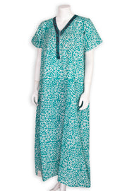 Blue Batik Printed Cotton Nightwear 10076182