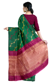 Jungle Green Pure Zari Kanjivaram Silk Saree 10063143