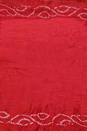 Red Handcrafed Bandhani Modal Silk Saree 10065375