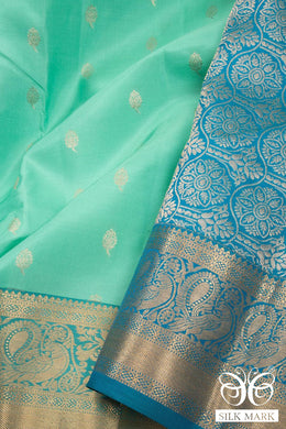 Blue Pure Silk Kanjivaram Saree 10071864